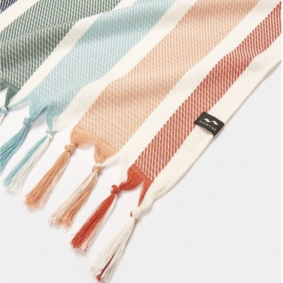 NEW Slowtide Striped Multicolor Turkish Beach Towel - Picture 3 of 4